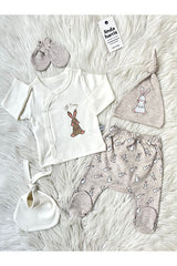 Premium Newborn Baby Hospital Set - 5 - Piece Ecru Melange - TryAladdin