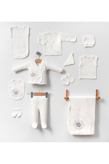 Premium Newborn Baby Layette Set - 10 - Piece Embroidered Hospital Exit Kit - TryAladdin