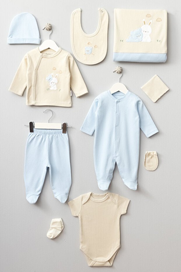 Premium Newborn Bear Rabbit Print 10 - Piece Baby Layette Set - Boxed - TryAladdin