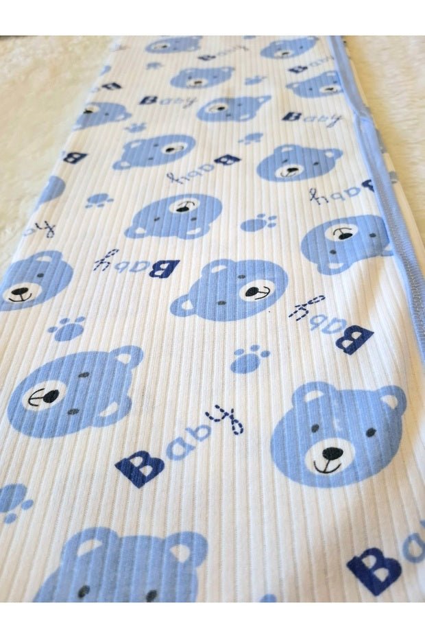 Premium Newborn Blue Bear Cotton Layette Set - 6 - Piece Kit - TryAladdin