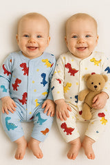 Premium Newborn Boy Bear Pattern 2 - Piece Romper Set - TryAladdin