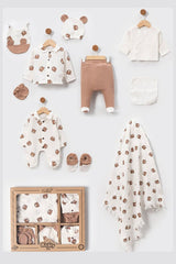 Premium Newborn Boy Muslin Bear Layette Set - 10 - Piece Set - TryAladdin