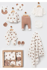 Premium Newborn Boy Muslin Bear Layette Set - 10 - Piece Set - TryAladdin