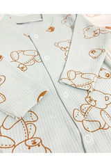 Premium Newborn Boys Khaki Bear Print 2 - Piece Romper Set - TryAladdin