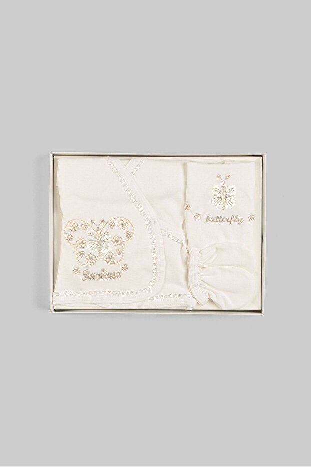 Premium Newborn Butterfly Embroidered Hospital Exit Set - 5 - Piece - TryAladdin