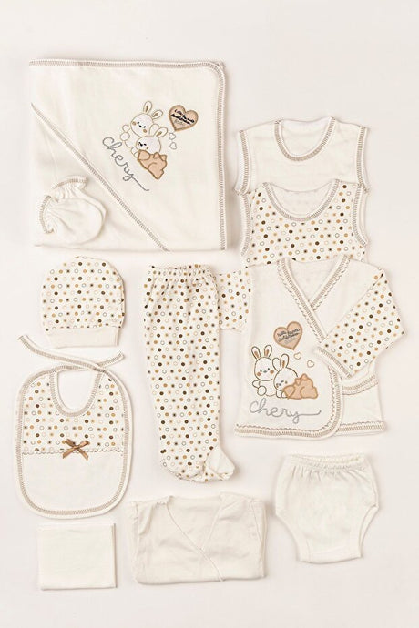 Premium Newborn Cotton Baby Apparel Set - Brown Rabbit 11 - Piece - TryAladdin