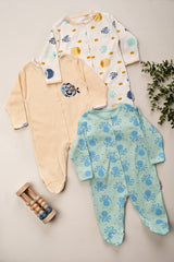 Premium Newborn Cotton Snap - Footed Romper 3 - Piece Set - Gender Neutral - TryAladdin