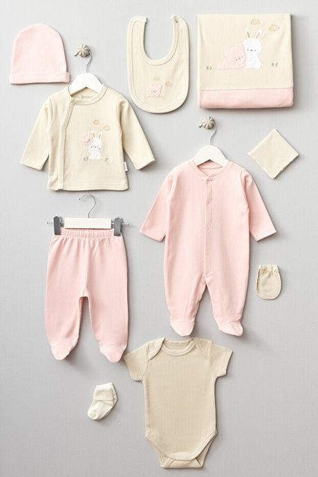 Premium Newborn Essentials Gift Set - 10 - Piece Bear & Rabbit Design - TryAladdin