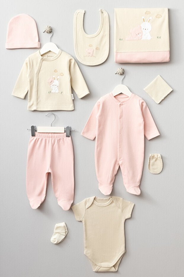 Premium Newborn Essentials Gift Set - 10 - Piece Bear & Rabbit Design - TryAladdin
