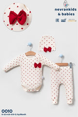 Premium Newborn Girl 3 - Piece Heart Pattern Hospital Set - TryAladdin