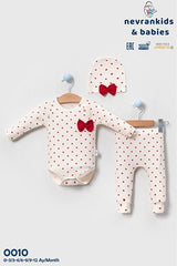 Premium Newborn Girl 3 - Piece Heart Pattern Hospital Set - TryAladdin