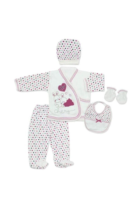 Premium Newborn Girl 5 - Piece Hospital Exit Set - Rabbit Theme - TryAladdin