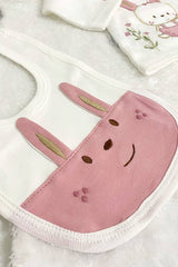 Premium Newborn Girl 5 - Piece Organic Cotton Hospital Welcome Gift Set - Rabbit Ear Design - TryAladdin