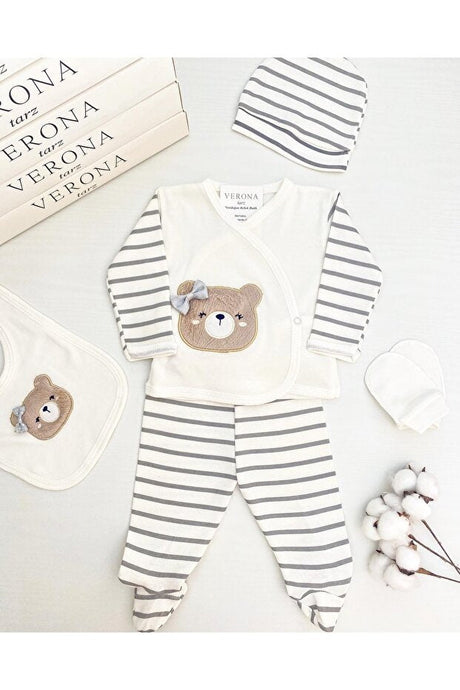 Premium Newborn Girl Bear Theme Hospital Outfit - 5 - Piece Set - TryAladdin
