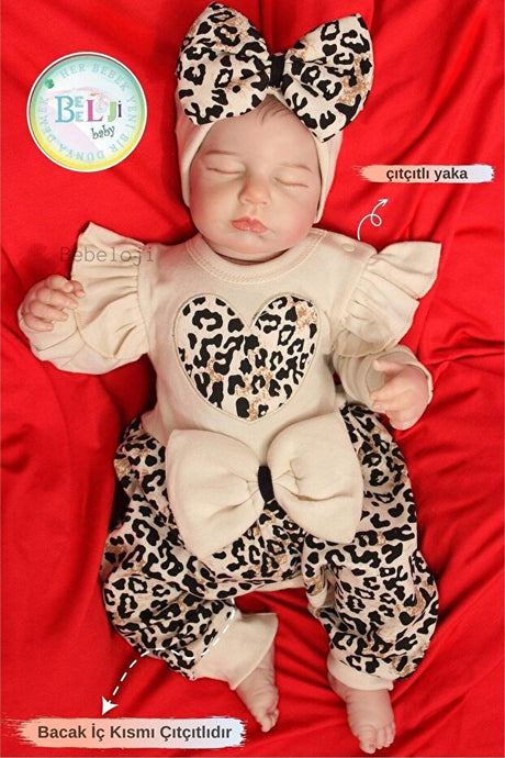 Premium Newborn Girl Leopard Print Bow Jumpsuit & Headband Set - Assorted Sizes - TryAladdin