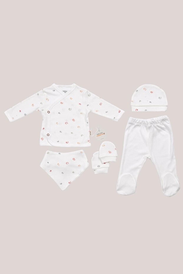 Premium Newborn Hospital Exit Kit - 5 Piece 100% Certified Organic Cotton - Abstract Design - TryAladdin