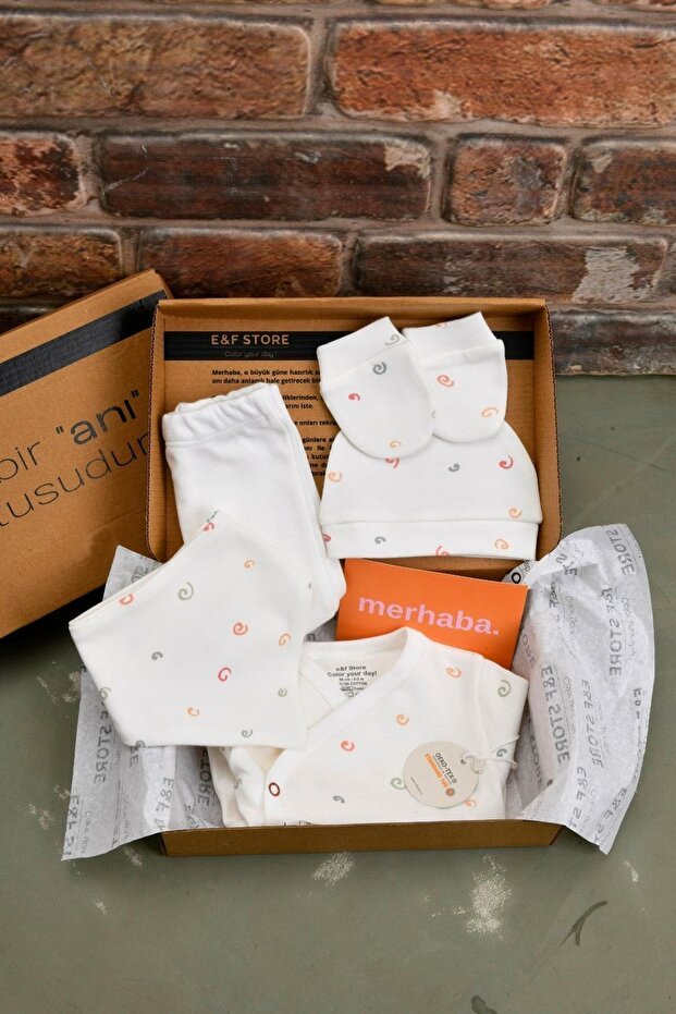 Premium Newborn Hospital Exit Kit - 5 Piece 100% Certified Organic Cotton - Abstract Design - TryAladdin