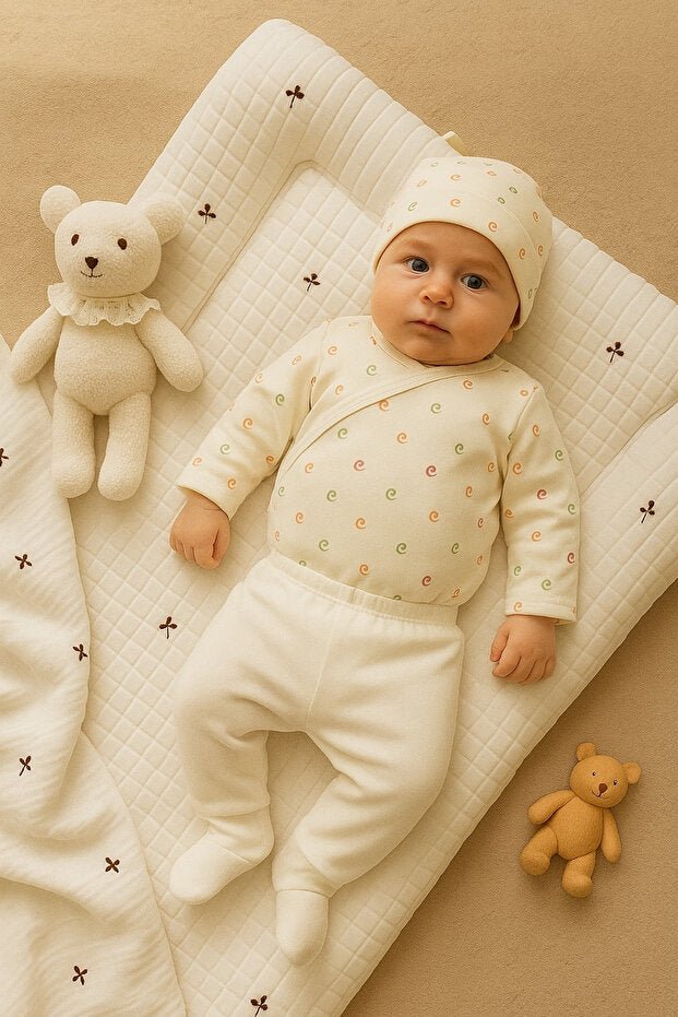 Premium Newborn Hospital Exit Kit - 5 Piece 100% Certified Organic Cotton - Abstract Design - TryAladdin