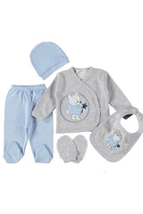 Premium Newborn Hospital Exit Outfit Set - Grey Star Bear Design - TryAladdin