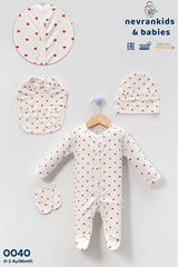 Premium Newborn Hospital Exit Set - Heart Pattern Ribbed 4 - Piece - TryAladdin