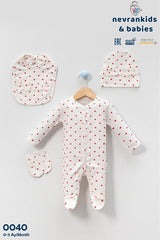 Premium Newborn Hospital Exit Set - Heart Pattern Ribbed 4 - Piece - TryAladdin