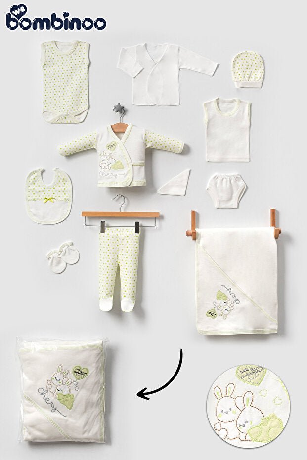 Premium Newborn Hospital Layette Set, Green - 10 Piece - TryAladdin
