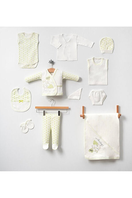 Premium Newborn Hospital Layette Set, Green - 10 Piece - TryAladdin