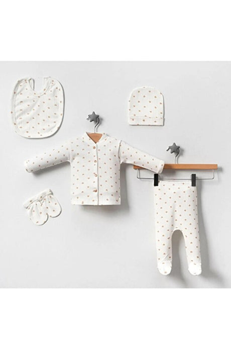 Premium Newborn Hospital Set - 5pc Heart Print Corduroy - TryAladdin