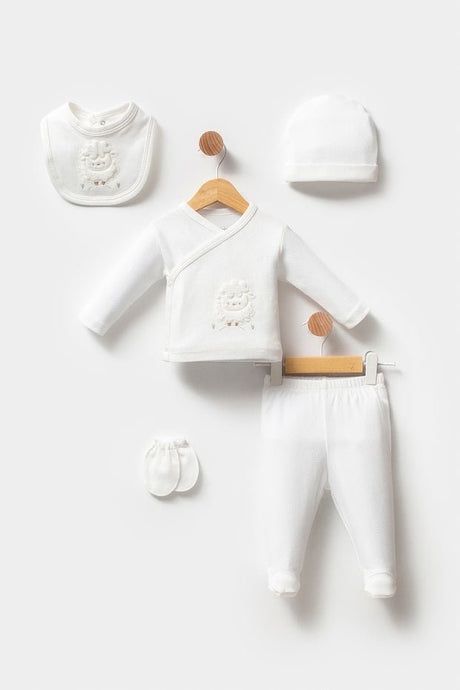Premium Newborn Lamb Design 5 - Piece Layette Set - Wholesale Collection - TryAladdin
