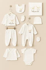 Premium Newborn Lamb Pattern 10 - Piece Layette Set - Hospital Essentials - TryAladdin