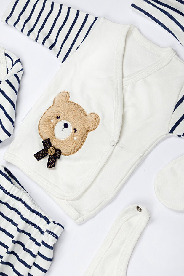 Premium Newborn Layette Set - 10 - Piece 100% Cotton Bear Embroidery - TryAladdin
