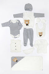 Premium Newborn Layette Set - 10 - Piece 100% Cotton Bear Embroidery - TryAladdin