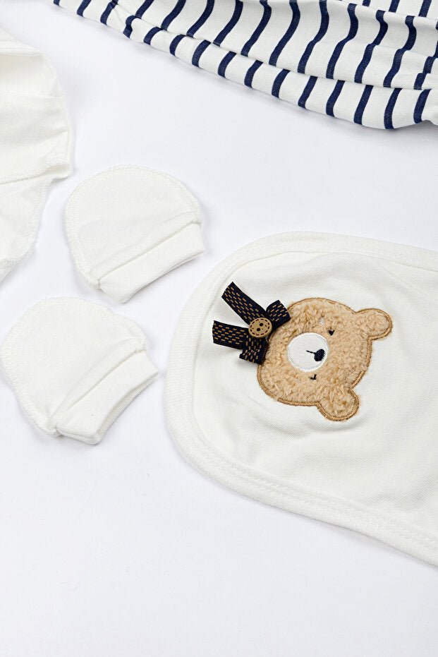 Premium Newborn Layette Set - 10 - Piece 100% Cotton Bear Embroidery - TryAladdin