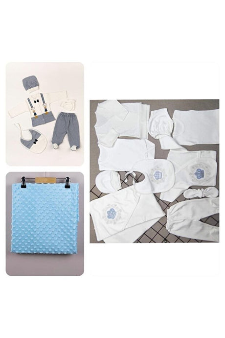 Premium Newborn Layette Set - 11 - Piece Apparel & 5 - Piece Blanket Collection - TryAladdin