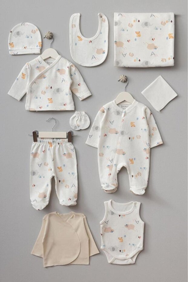 Premium Newborn Layette Set - Cute Animals - 10 Piece - TryAladdin