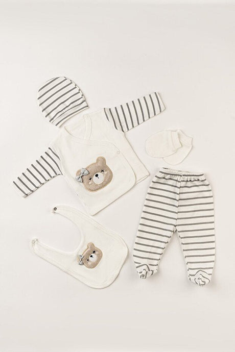 Premium Newborn Luxury Cotton Embroidered Teddy Bear Bodysuit Gift Set - TryAladdin