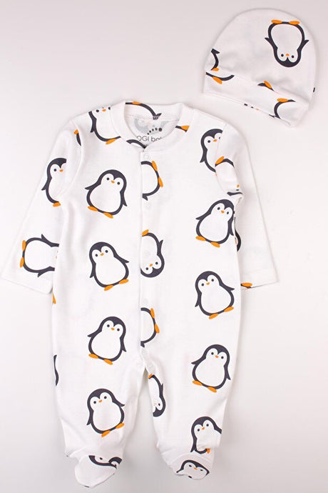 Premium Newborn Penguin Baby Romper and Hat Set - Retail Ready - TryAladdin