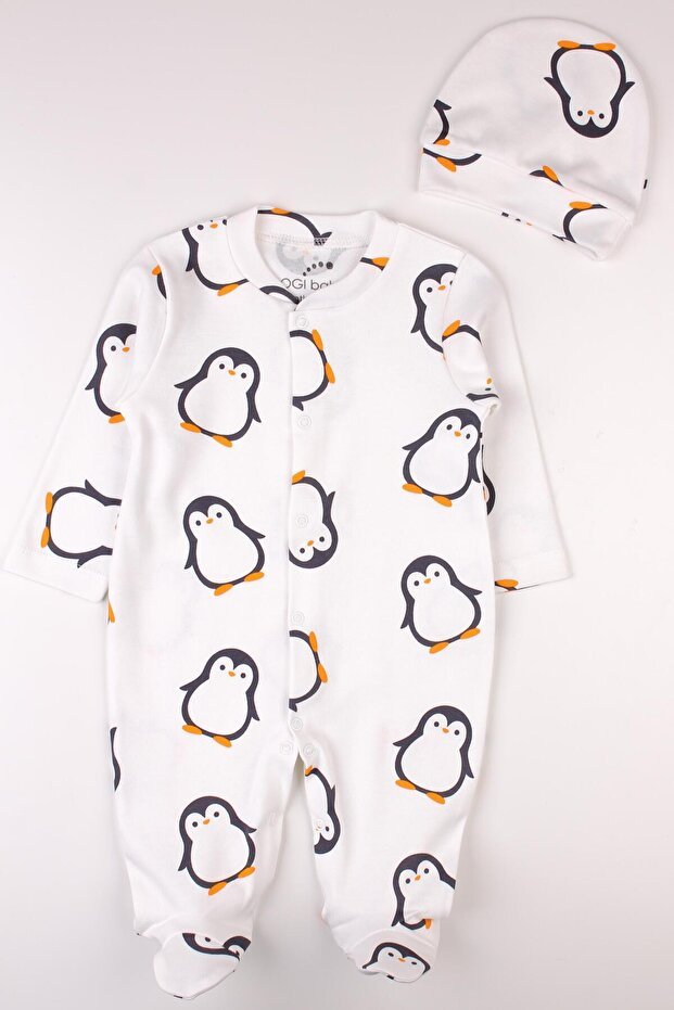 Premium Newborn Penguin Baby Romper and Hat Set - Retail Ready - TryAladdin