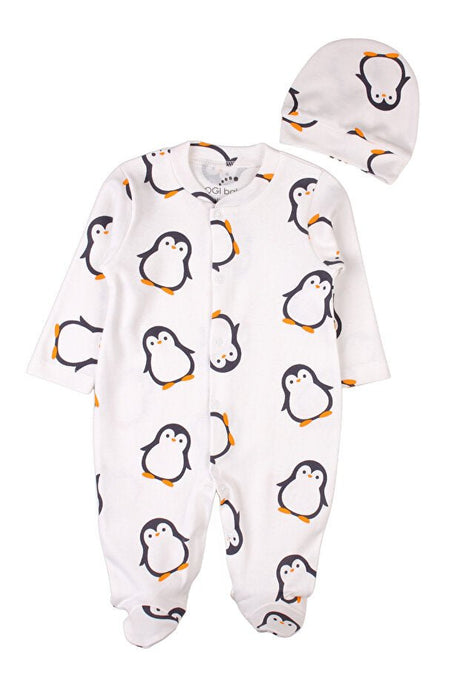 Premium Newborn Penguin Baby Romper and Hat Set - Retail Ready - TryAladdin