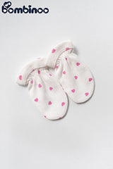 Premium Newborn Ribbed 5 - Piece Layette Bodysuit Set - Ecru Pink Heart - 1 Pack - TryAladdin