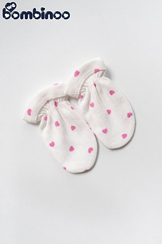 Premium Newborn Ribbed 5 - Piece Layette Bodysuit Set - Ecru Pink Heart - 1 Pack - TryAladdin
