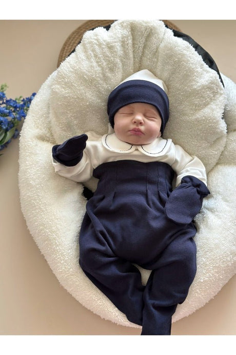 Premium Newborn Welcome Set - 4 - Piece Navy Blue Outfit - TryAladdin