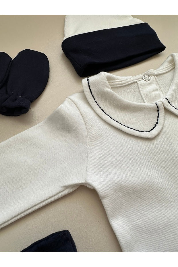 Premium Newborn Welcome Set - 4 - Piece Navy Blue Outfit - TryAladdin