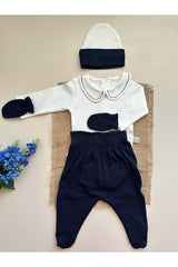 Premium Newborn Welcome Set - 4 - Piece Navy Blue Outfit - TryAladdin