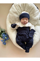 Premium Newborn Welcome Set - 4 - Piece Navy Blue Outfit - TryAladdin