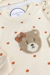 Premium Organic Baby Girl Bear Bodysuit Set - 4 Piece Newborn Collection - TryAladdin