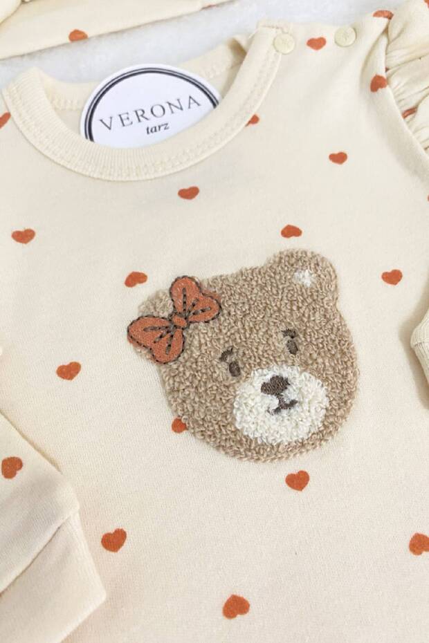 Premium Organic Baby Girl Bear Bodysuit Set - 4 Piece Newborn Collection - TryAladdin