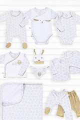Premium Organic Cotton 11 - Piece Newborn Baby Set - Lamb Pattern Design - TryAladdin