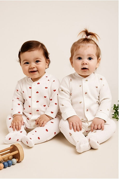 Premium Organic Cotton 2 - Piece Floral Baby Romper Set - 300g - TryAladdin