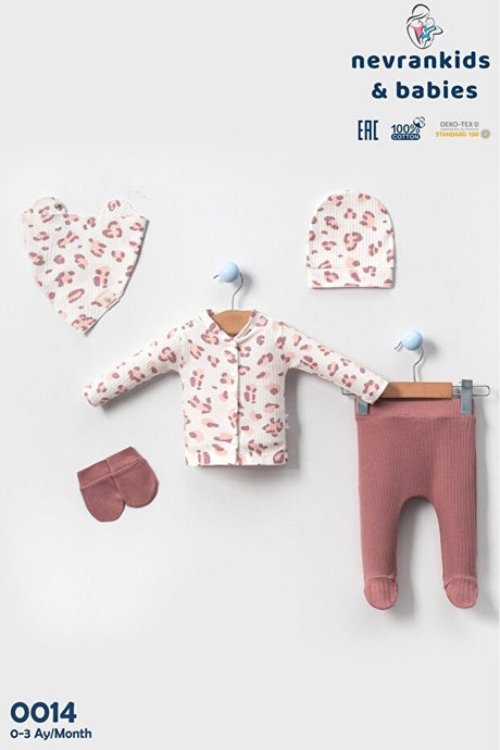 Premium Organic Cotton Baby Girl Leopard Hospital Set - 5 - Piece - TryAladdin